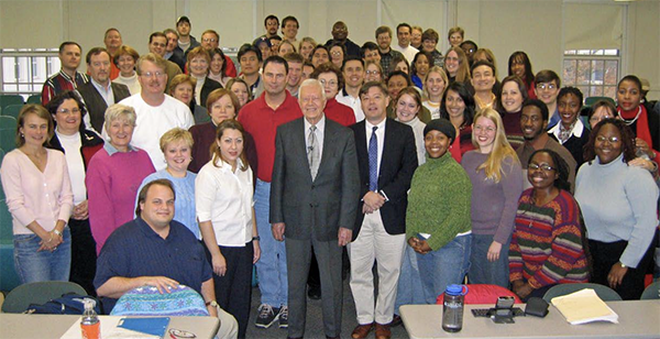 Jackson's courses featured former U.S. President Jimmy Carter as a guest speaker numerous times through the years. Photo courtesy of Jackson.