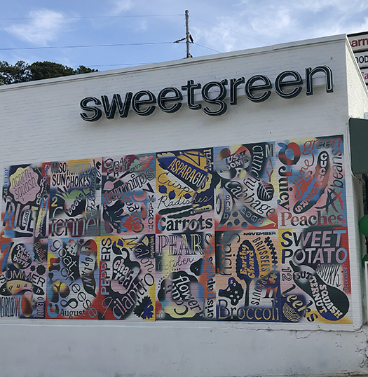 Mural outside Sweetgreen restaurant